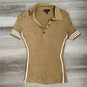 RAG & BONE Peyton Short-sleeve Polo Shirt In Deep Olive Size S